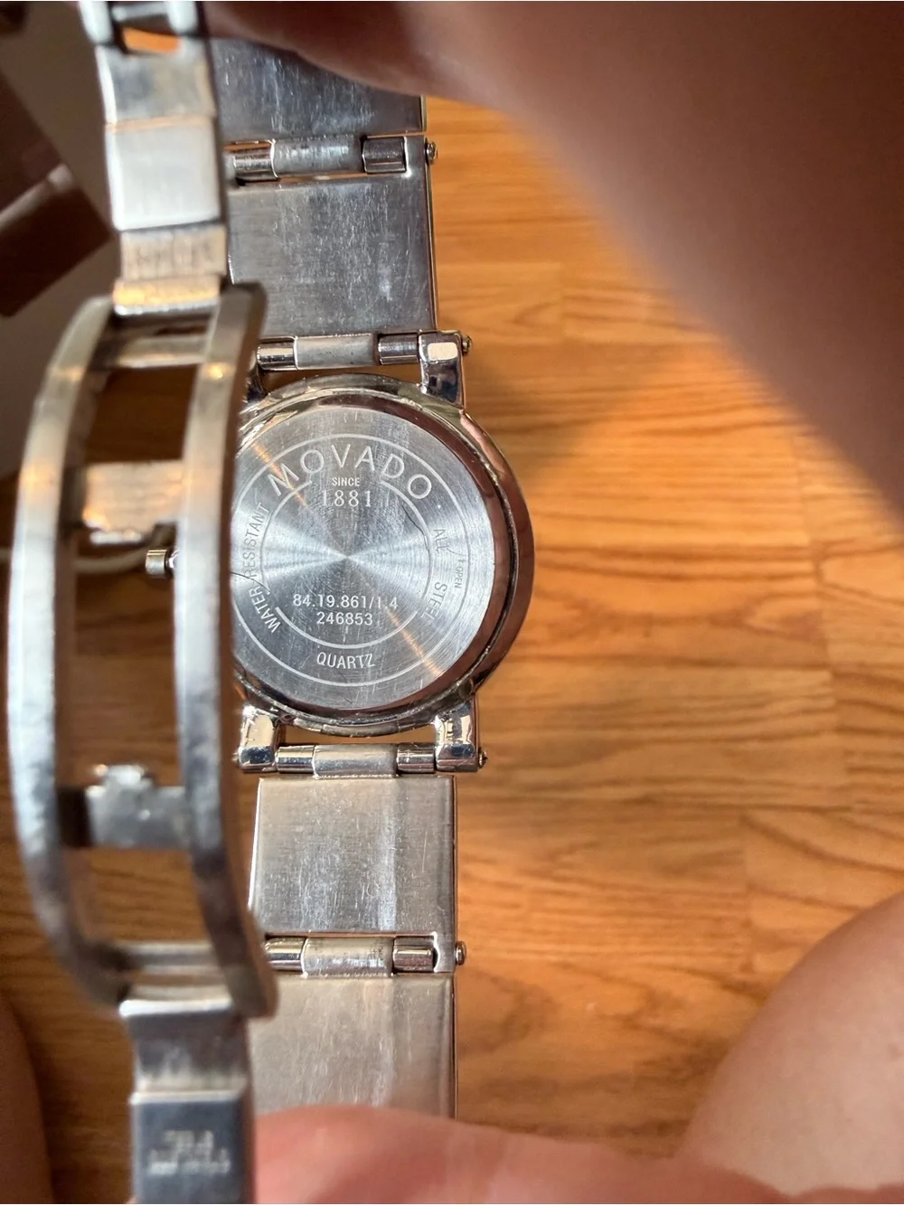 Movado Silver Museum Watch with Gold Hands and Dot/Needs battery, untested